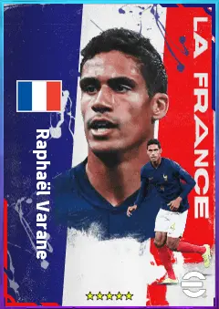 Raphaël Varane eFootball 2026 player card, 83 OVR CB