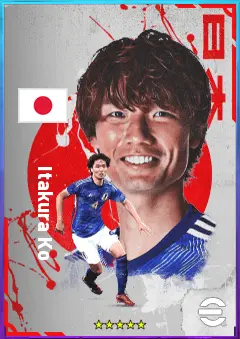 Itakura Ko eFootball 2026 player card, 77 OVR CB