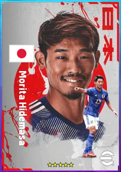 Morita Hidemasa eFootball 2026 player card, 77 OVR DMF