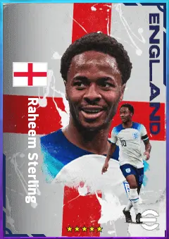 Raheem Sterling eFootball 2026 player card, 83 OVR LWF