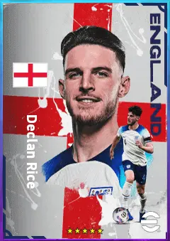 Declan Rice eFootball 2026 player card, 84 OVR DMF