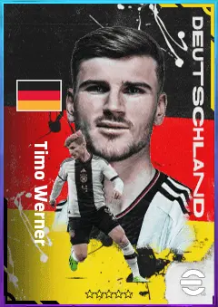 Timo Werner eFootball 2026 player card, 83 OVR CF