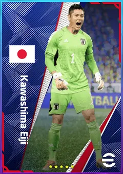 Kawashima Eiji eFootball 2026 player card, 75 OVR GK