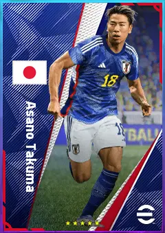 Asano Takuma eFootball 2026 player card, 75 OVR RWF