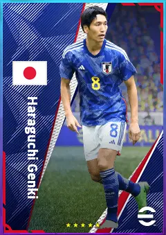 Haraguchi Genki eFootball 2026 player card, 76 OVR CMF