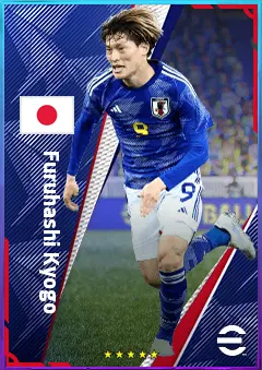 Furuhashi Kyogo eFootball 2026 player card, 77 OVR CF