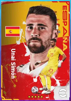 Unai Simón eFootball 2026 player card, 84 OVR GK
