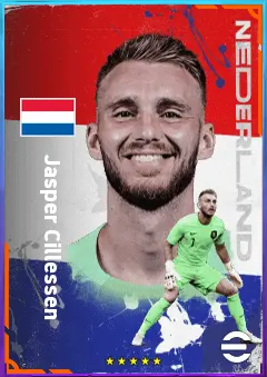 Jasper Cillessen eFootball 2026 player card, 77 OVR GK