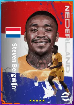 Steven Bergwijn eFootball 2026 player card, 80 OVR LWF