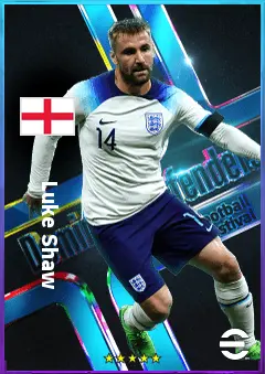 Luke Shaw eFootball 2026 player card, 82 OVR LB