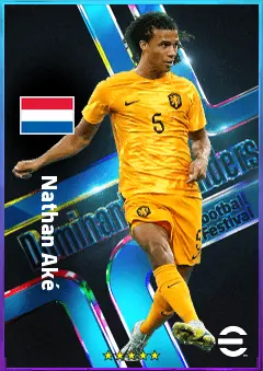 Nathan Aké eFootball 2026 player card, 83 OVR CB