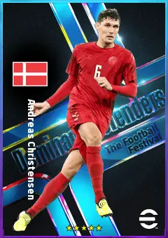 Andreas Christensen eFootball 2026 player card, 82 OVR CB