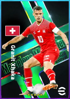 Granit Xhaka eFootball 2026 player card, 81 OVR DMF