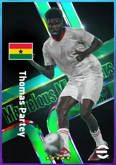 Thomas Partey eFootball 2026 player card, 82 OVR DMF