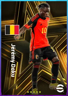 Jérémy Doku eFootball 2026 player card, 79 OVR RWF