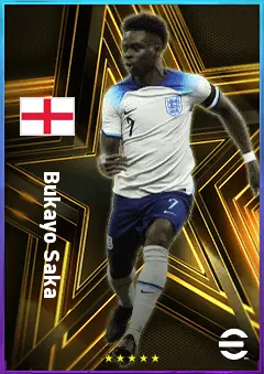 Bukayo Saka eFootball 2026 player card, 84 OVR RMF