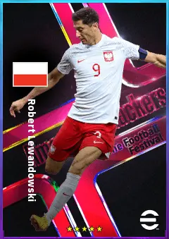 Robert Lewandowski eFootball 2026 player card, 87 OVR CF