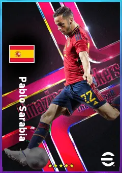 Pablo Sarabia eFootball 2026 player card, 81 OVR RWF
