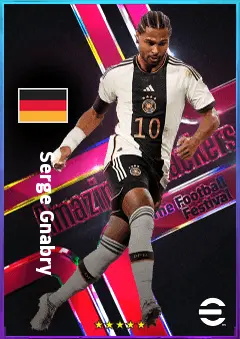 Serge Gnabry eFootball 2026 player card, 84 OVR RWF