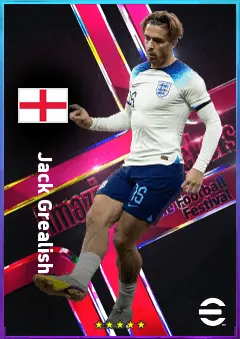Jack Grealish eFootball 2026 player card, 83 OVR LWF