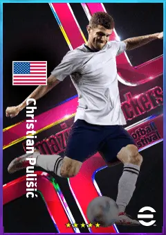 Christian Pulišić eFootball 2026 player card, 82 OVR LWF