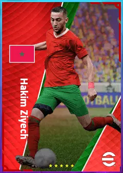 Hakim Ziyech eFootball 2026 player card, 82 OVR AMF