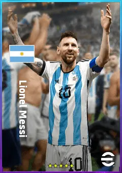 Lionel Messi eFootball 2026 player card, 87 OVR CF
