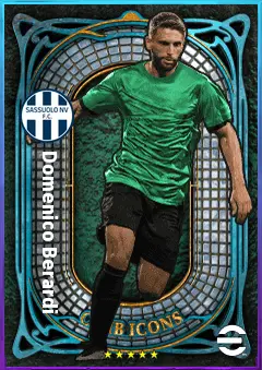 Domenico Berardi eFootball 2026 player card, 82 OVR RWF