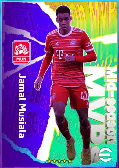 Jamal Musiala eFootball 2026 player card, 82 OVR AMF