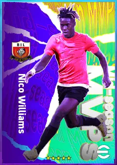 Nico Williams eFootball 2026 player card, 79 OVR RWF