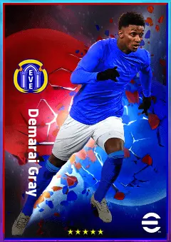 Demarai Gray eFootball 2026 player card, 78 OVR LMF