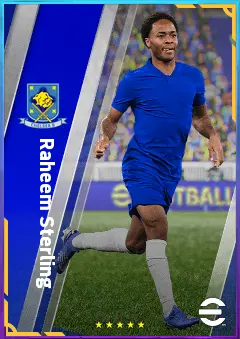 Raheem Sterling eFootball 2026 player card, 83 OVR LWF