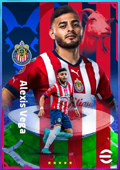 Alexis Vega eFootball 2026 player card, 78 OVR LWF