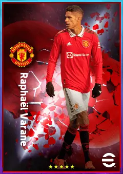 Raphaël Varane eFootball 2026 player card, 83 OVR CB