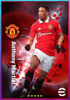 Anthony Martial eFootball 2026 player card, 81 OVR CF