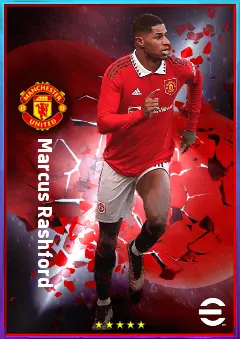 Marcus Rashford eFootball 2026 player card, 81 OVR LWF