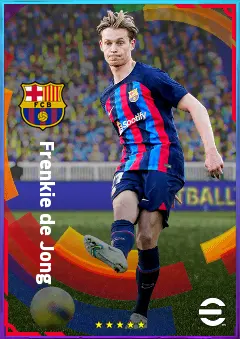 Frenkie de Jong eFootball 2026 player card, 85 OVR CMF