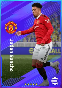 Jadon Sancho eFootball 2026 player card, 82 OVR LWF