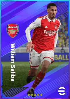 William Saliba eFootball 2026 player card, 84 OVR CB