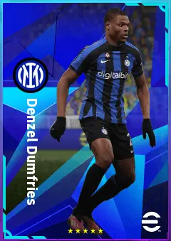 Denzel Dumfries eFootball 2026 player card, 82 OVR RB
