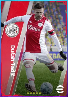 Dušan Tadić eFootball 2026 player card, 81 OVR LWF