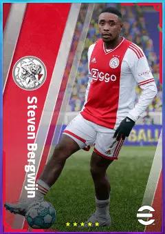 Steven Bergwijn eFootball 2026 player card, 80 OVR LWF