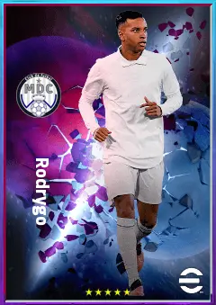 Rodrygo eFootball 2026 player card, 83 OVR RWF