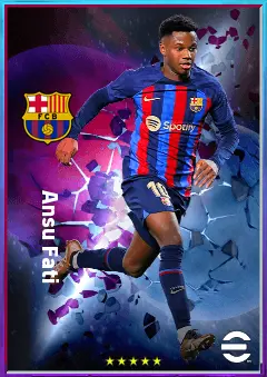 Ansu Fati eFootball 2026 player card, 83 OVR LWF