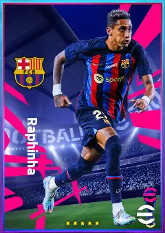 Raphinha eFootball 2026 player card, 82 OVR RWF