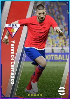Yannick Carrasco eFootball 2026 player card, 83 OVR LMF