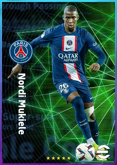 Nordi Mukiele eFootball 2026 player card, 80 OVR RB