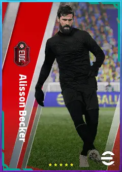 Alisson Becker eFootball 2026 player card, 86 OVR GK