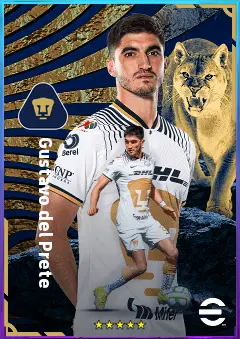 Gustavo del Prete eFootball 2026 player card, 76 OVR CF