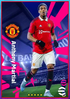 Anthony Martial eFootball 2026 player card, 80 OVR CF
